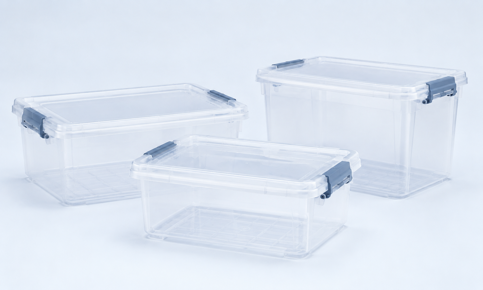 Caja de plástico transparente con tapa